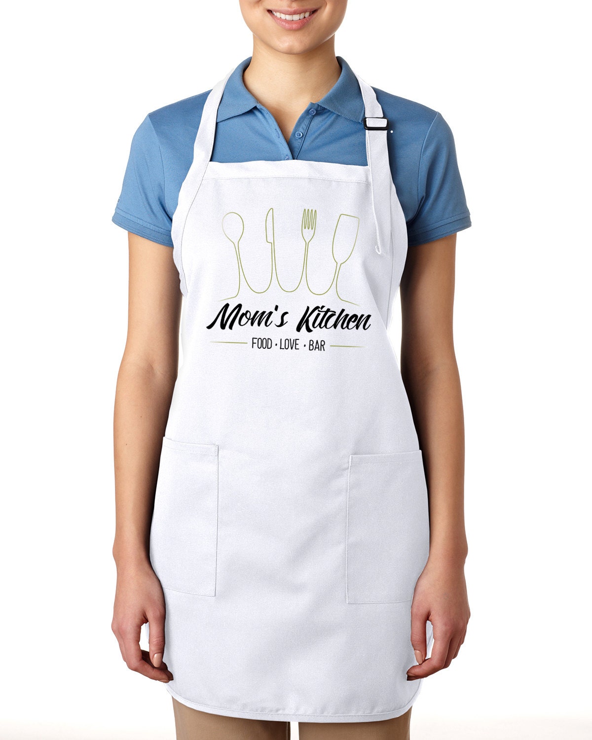 Mom's Kitchen Apron Creative Gift Cook by MYLINEclothing on Etsy