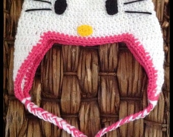 Hello Kitty inspired crochet hat // baby shower gift // Toddler gift