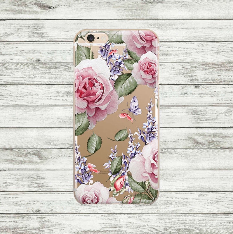 Flowers clear iPhone 5 5s SE Case iPhone 7 7 Plus Case