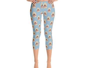 Goldendoodle Capris - Women's Capri Leggings - Capri Pants - Dog Yoga Pants - Leggings - Dog Leggings - Women's Leggings - Goldendoodle -