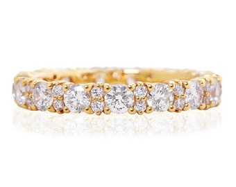 14k Gold Eternity Ring. Eternity Band. Wedding Ring. Wedding band women. Gold Wedding Ring. Womens wedding band. Stackable ring.