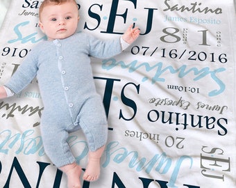 Personalized Baby Blanket - Custom Baby Name Blanket - Newborn Blanket - Monogrammed Baby Blanket - Baby Blanket for Boys - Newborn Boy Gift
