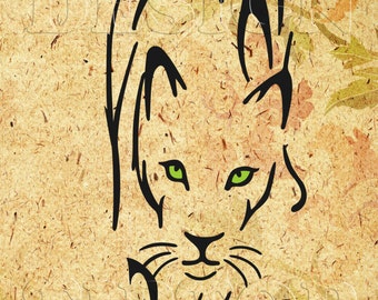 Panther SVG, dxf, png, eps, Silhouette Studio, Cricut, wild animals, wildcat svg, tattoo design, t shirt design, wall art, scroll saw