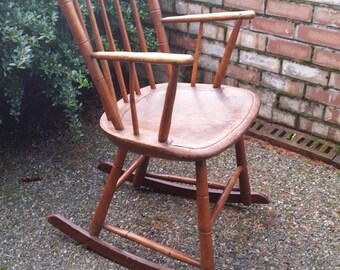 Antique Rocking Chair - Antique American Windsor Rocking Chair, Antique Windsor Rocker