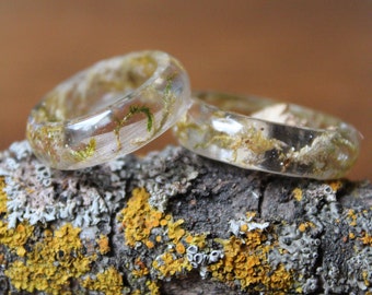 SALE Ready to Ship Common Tree Moss Resin Ring - Forest Terrarium Botanical Jewellery Nature Inspired Fairy Druid Nymph Halloween Accessory