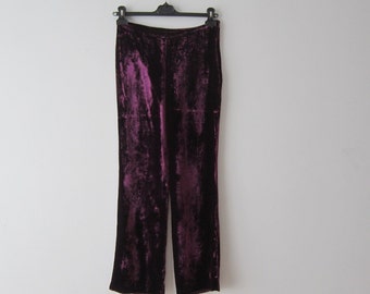 purple velvet pants womens