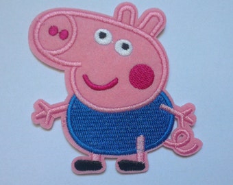 Peppa Pig Iron on Applique, George Pig Iron on Patch, Pink Peppa Pig Iron-on Application