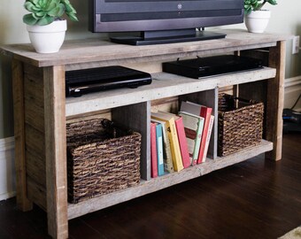 Reclaimed wood TV stand/bookshelf