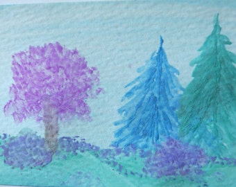 Original Watercolor Painting ACEO (Art Trading Card)