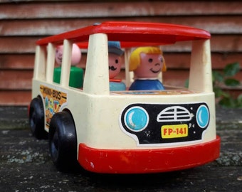 Vintage Fisher Price Minibus with People
