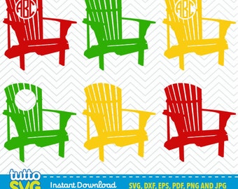 Adirondack Chair SVG files, Silhouette Studio, Cricut, Cameo, Embroidery, Screen Printing TT-23