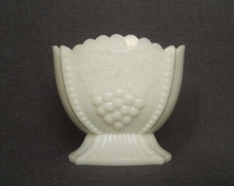 Vintage Milk Glass Footed Candy Dish
