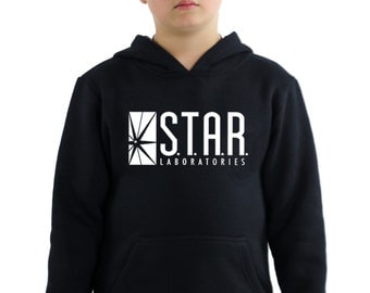 Star Labs Hoodie, STAR Laboratories Flash The TV Series S.T.A.R. Labs Youth Hoodie, Star Labs Unisex Youth Hooded Sweatshirt Pullover