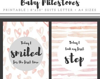 Baby Developmental Milestones Printable, Printable Baby Photo Prop, Printable Baby Milestone Photo Prop, Printable Baby Milestone Card