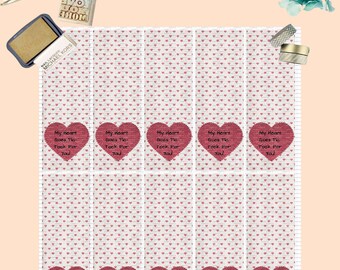 Tic Tac Valentine Stickers-Tic Tac Valentine Labels-Classroom Valentines-Coworker Valentines-Red Heart Valentines Stickers-Personalized