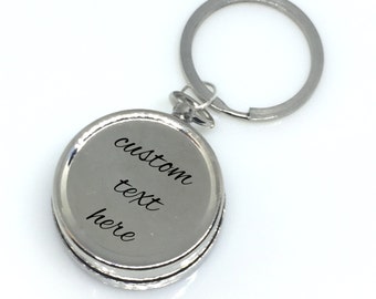 Custom Compass Keychain, Engraved Compass Keychain, Silver Compass, Engraved Compass, Silver Compass Keychain, Customized Compass Gift
