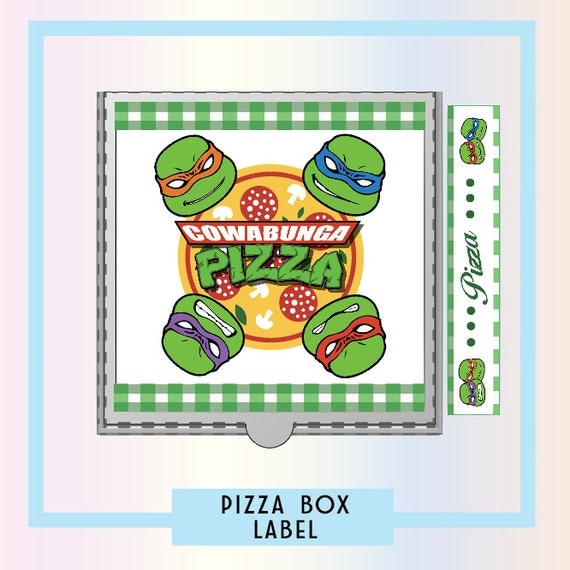 TMNT Pizza Box Label Digital Download Ninja Turtles Pizza
