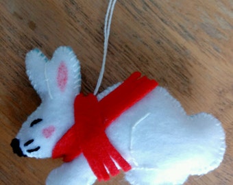 Felt Bunny Ornament - Christmas Ornament - Christmas Gift