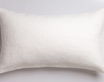 White luxury linen pillow / White stonewashed linen pillow / decorative linen pillow / linen cushions / stonewashed linen cushion