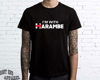 Harambe Tshirt I'm With Harambe Funny Harambe Tees tumblr T-shirt Gorilla Funny FEA116