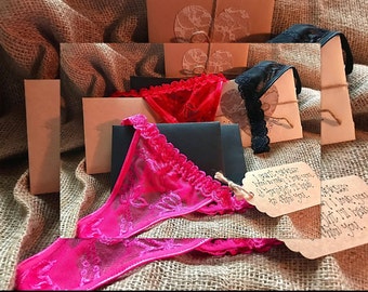 Send a Panty Gram Novelty Cards Lingerie Thongs Panties Fun Gift for Men Woman Him or Her Valentines Wedding Birth Days Any Occasions Joke