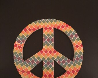 Mosaic Peace Sign Wall Decoration