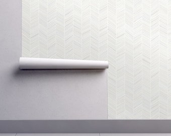 1 Sample Chevron Wallpaper Swatch - Herringbone Hues of Grey by Friztin - 24x12 inch Wallpaper Test Swatch - by Spoonflower