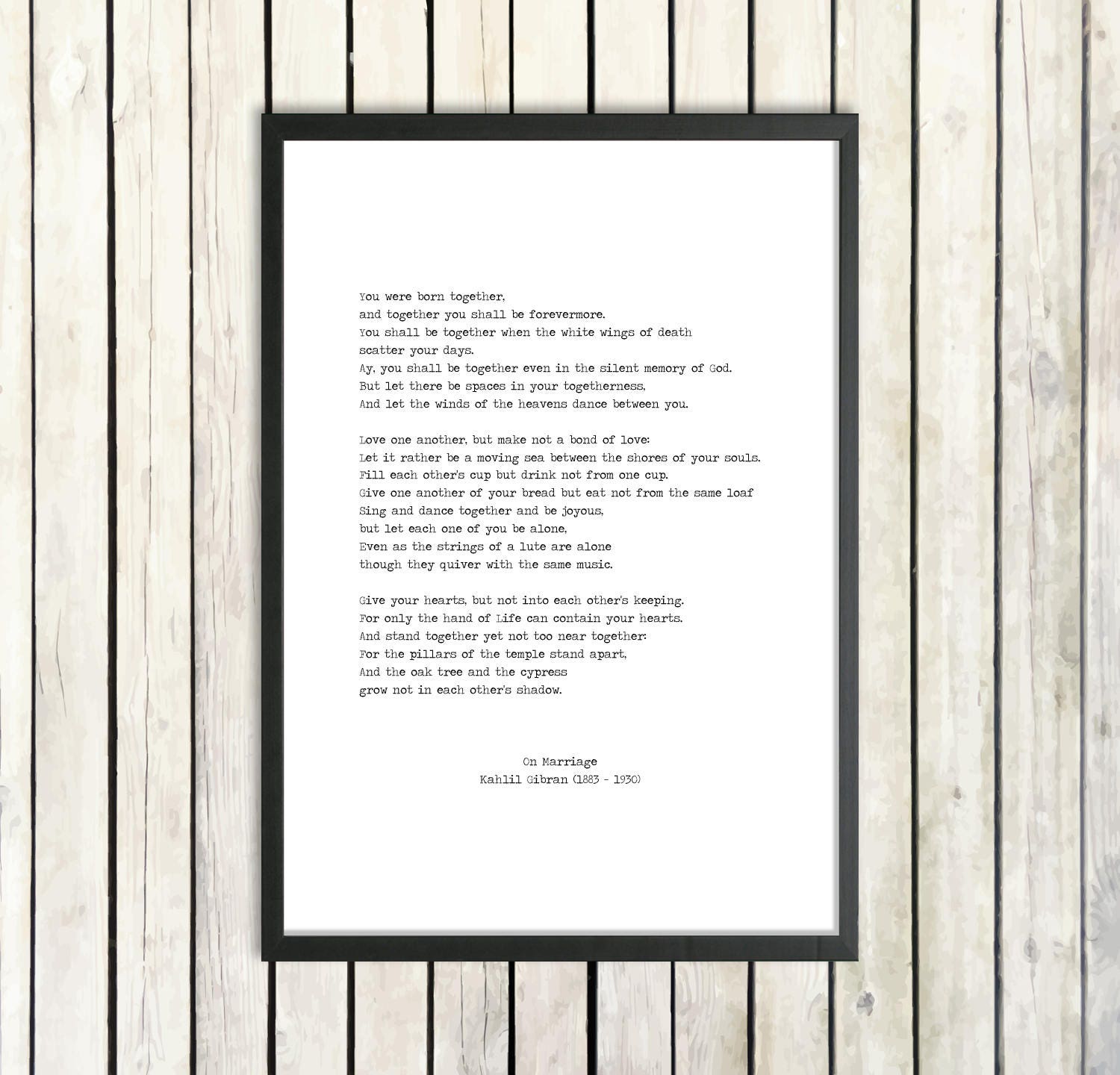 Kahlil Gibran Printable Love poem 'On Marriage'