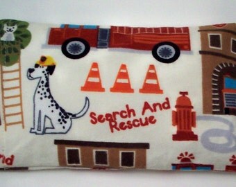 Rice Filled Therapy Pack - Dalmatian and Fire Truck Hot Cold Boo Boo Pack - Fire Fighter EMS Gift
