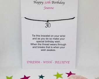 30th birthday bracelet, friends gift, friendship bracelet, Gift for 30th, 30th birthday, 30th birthday card, 30th birthday gift, 30th gift