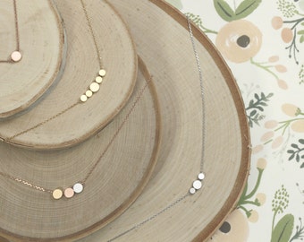 Tiny Disc Necklace | Minimalist | Layering | Tiny | Dainty | Mother's Necklace | Mother Daughter | Mommy and Me | Family| Mothers Day Gift
