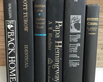 Black decorative books, Black vintage books,Home Decor,Interior Design,Decor,Library,Decorative,Book Stack,Staging,wedding decor, photo prop