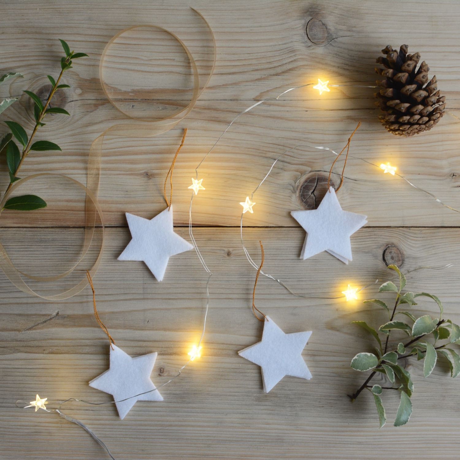 White Star Christmas Ornaments Traditional Winter Holiday