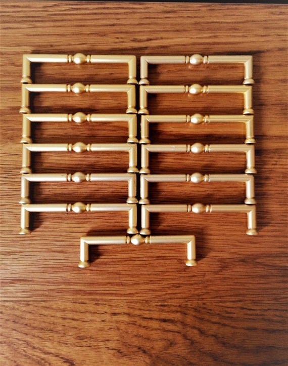 Gold Tone Drawer Pulls Lot of 13 Gold Drawer Pulls Dresser