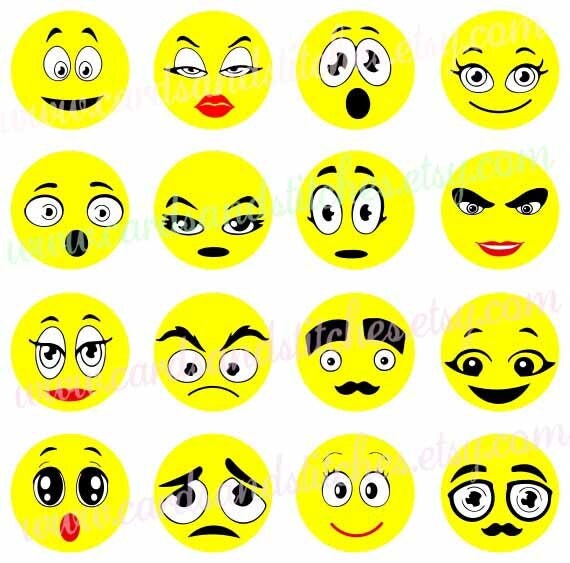 Emoji SVG Emoji Faces SVG Digital Cut File Silhouette