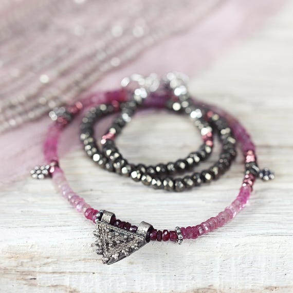 Ruby Necklace - Ruby, Sapphire & Silver Necklace
