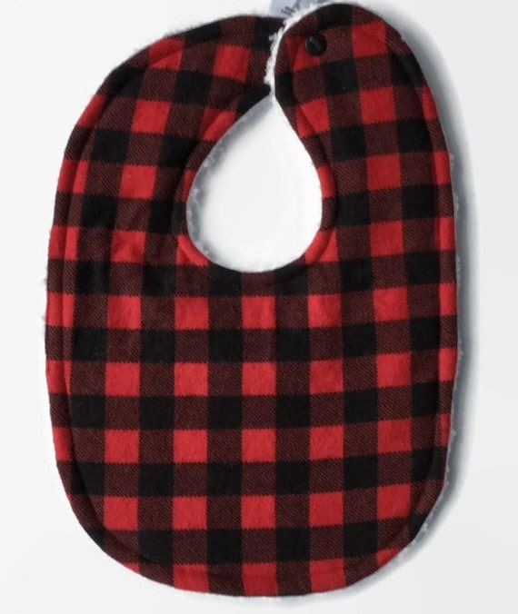Buffalo Plaid Bib Boy Bib Lumberjack Baby Lumberjack Birthday Red Checkered Bib Baby