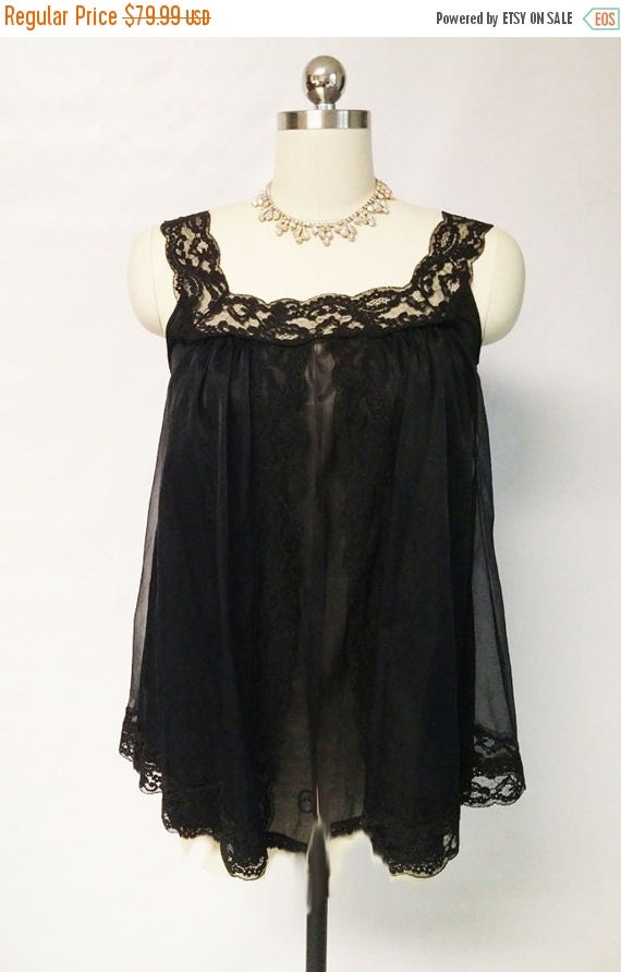 SALE Vintage Shadowline Nightgown babydoll by TAHITIBLOSSOM