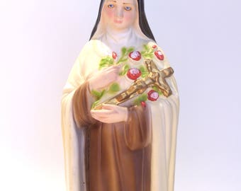Saint Theresa of Lisieux " The Little Flower" Plaster Religious Statue