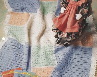 Crochet Baby Blanket Pattern Playtime Sampler Afghan, Nursery Decor, Baby Gift, Newborn Blanket, Crib Bedding, Baby Crochet, Annie's Crochet