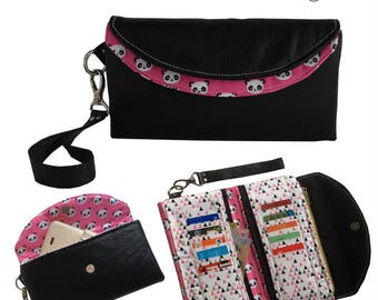 The Hippo Clutch Wallet - PDF Sewing Pattern - Instant download, Clutch, Wristlet, Wallet, Small Bag Pattern