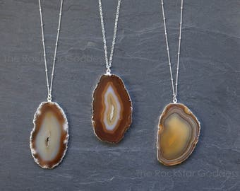 Sliced Agate // Geode Necklace // Agate Necklace // Natural Agate // Druzy Necklace // Druzy Jewelry // Agate Slice // Custom Length