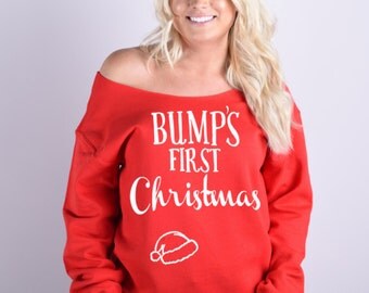 Bump's First Christmas® Sweatshirt. Pregnancy Christmas Shirt. Pregnancy Christmas Sweatshirt. Maternity Christmas Sweatshirt. S-5XL