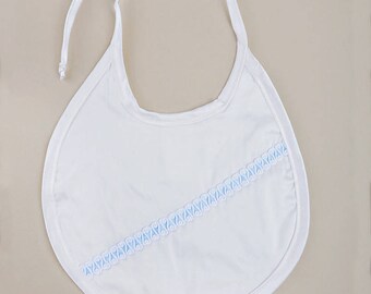 Francis Silk Christening Bib, Baby Baptism Bib for Baby Boy's