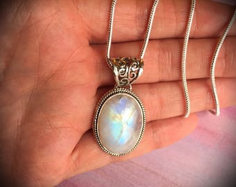 Rainbow Moonstone Necklace