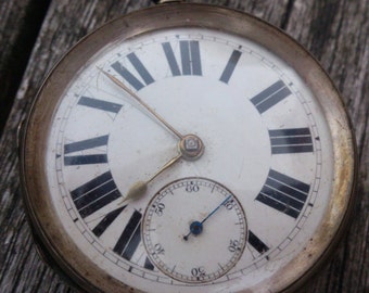 Large Antique sterling silver pocket watch Charles Horner Pocket watch