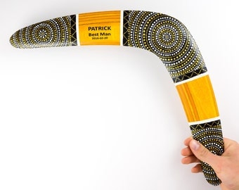 Boomerang "Golden Sun", Groomsmen Gift, Mens Personalize Boomerangs, Groomsman Gifts, Boomerangs, outdoor game