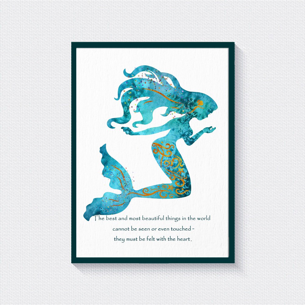 Mermaid Wall Art Quote Prints Mermaid Decor Mermaid Print