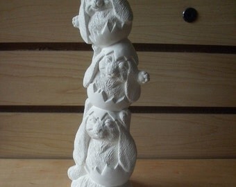 DIY Easter Decorations Playful Lop-eared Easter Bunnies in Egg shell flop eared bunny Unpainted ceramic Easter Bunny DIY Easter Decorations