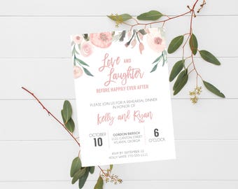 Rehearsal Dinner Invitation Love and Laughter Before Happily Ever After Engagement Party Invite